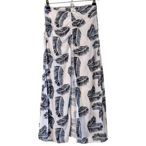 Palm Print Swim Cover Up Skirt Black White Tropical Beach 10-11Y